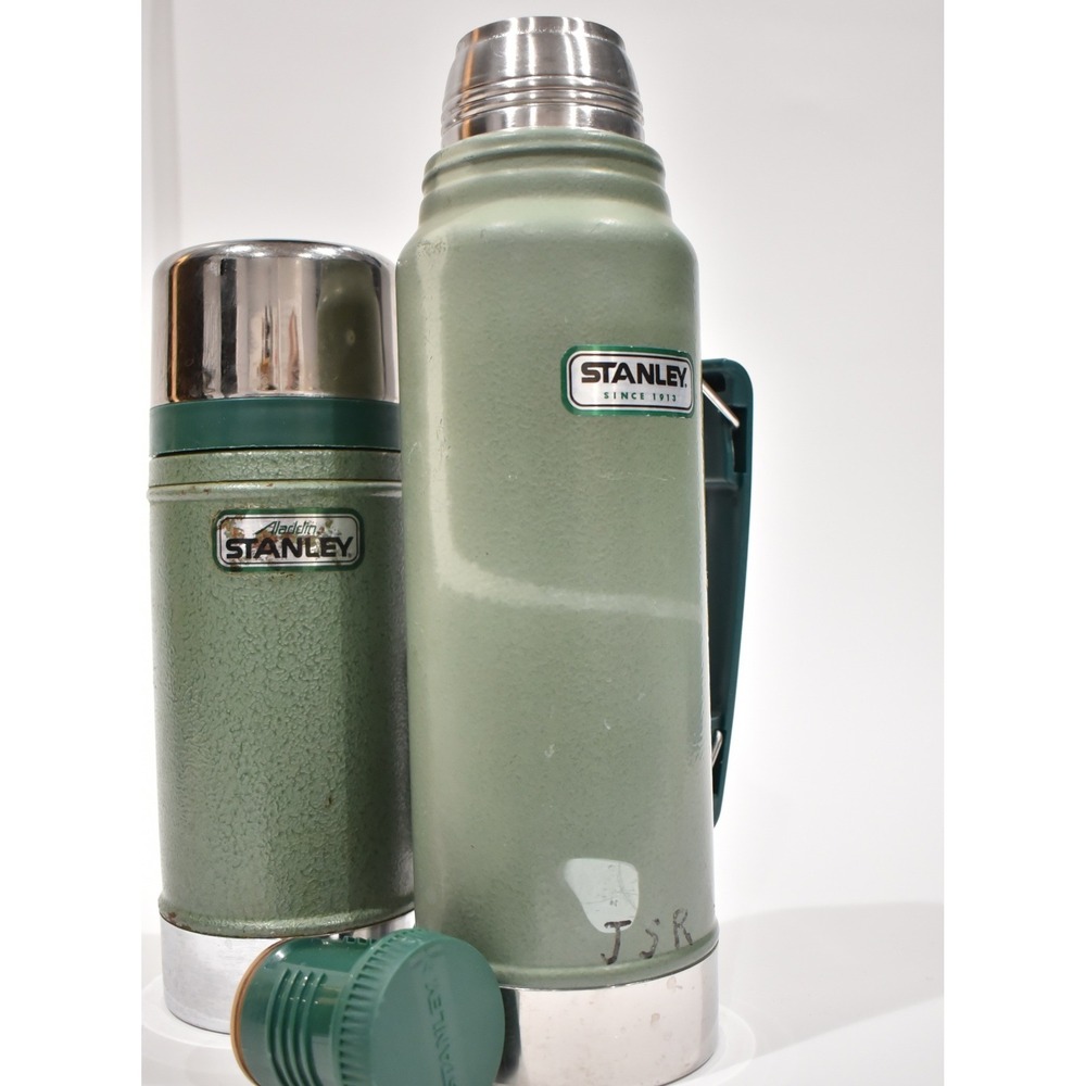 Stanley Vacuum Bottle 1 Quart Hammertone Green Thermos, No Cup Lid